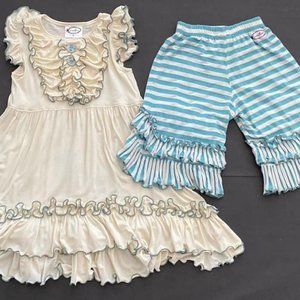 Loves Me Not Girls Ruffle Dress Capri Set Boutique Chasing Fireflies